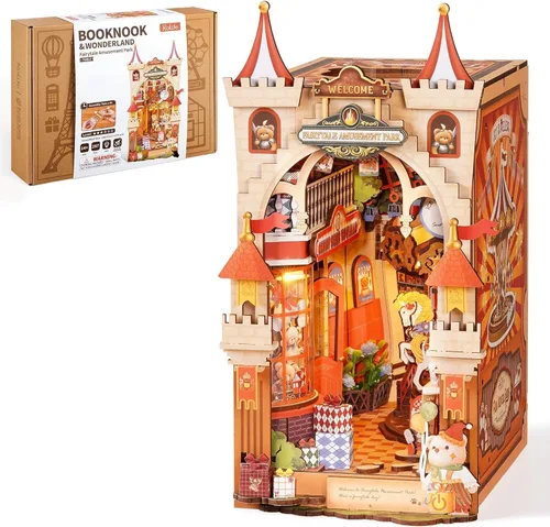 Rolife - Kit de rincón de libros con luces que fluyen y alimentación Type-C - Parque de atracciones de cuento de hadas TGB17 - Kit de casa de