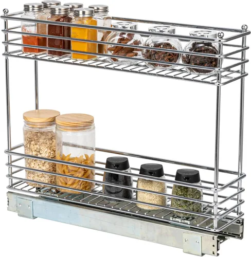Miniatura 17 de Household Essentials Glidez Organizador de almacenamiento multiusos de acero cromado extraíble/deslizante para uso debajo del gabinete - Diseño de 2