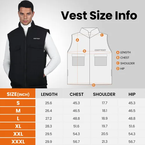 Miniatura 7 de cosyyosy Heated Vest for Men Women, 6 Pockets, 4 Heating Zones, Electric Outdoors Heating Jacket Coat