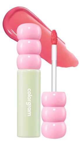 Miniatura 10 de COLORGRAM FRUITY GLASS GLOSS 01 GRAPE BLACK Brillo labial brillante no pegajoso con brillo similar al vidrio Lápiz labial hidratante de larga