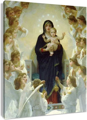 Miniatura 14 de LB Lienzo decorativo para pared, diseño de ángel y paraíso de Cristo Jesús en el cielo, impresiones en lienzo cristianas para sala de estar