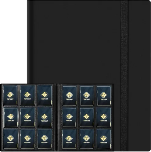 Miniatura 12 de Carpeta de tarjetas de 4 bolsillos para 160 fundas, carpeta de tarjetas Ablum para colección de tarjetas intercambiables para tarjetas deportivas