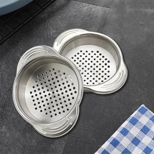 Miniatura 4 de Garneck 2Pcs Stainless Steel Canning Strainer Sieve Food Can Drainer Oil Remover Kitchen Tool for Tuna Beans Fruits with Fast Filtration and Easy