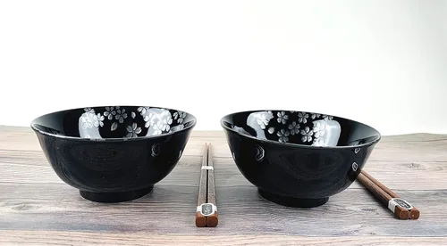 Miniatura 5 de JapanBargain 4689 - Juego de 2 cuencos y palillos de porcelana japonesa, cuencos de arroz y tazones de sopa, caja de regalo, fabricado en Japón