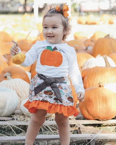 Miniatura 4 de Unique Baby Girls 2pc Skirt Set Outfit Long Sleeve Top with Skirt