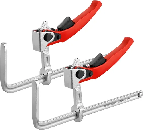 Miniatura 9 de MAXPOWER Abrazadera de mesa de trinquete, abrazadera de liberación rápida para MFT y sistema de riel guía, abrazadera de barra con capacidad de 7