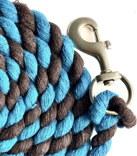 Miniatura 4 de Majestic Ally Paquete de 2 cuerdas de plomo de algodón sólido para caballos y ganado – 10 pies de largo y 5/8 pulgadas de grosor – Broche de perno