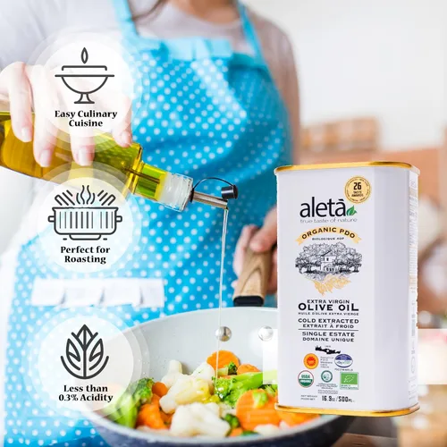 Miniatura 9 de Aleta Farms - Aceite de oliva virgen extra, orgánico USDA, aceite de oliva rico en polifenoles de una sola finca, prensado en frío, premios globales