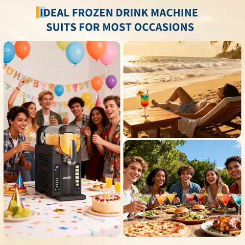 Miniatura 7 de Máquina de granizado para el hogar, máquina de bebidas congeladas de 70 onzas con pantalla LED y 6 programas preestablecidos, enfriador rápido