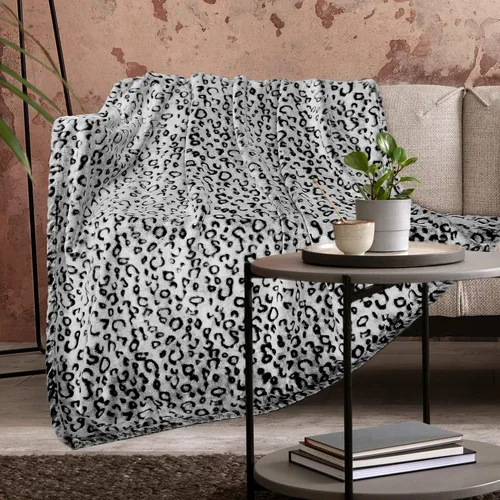 Miniatura 11 de ZHIKU Manta de Tiro Azul Tamaño Queen Suave de Forro Polar Mantas de Tiro para Cama Leopardo azul