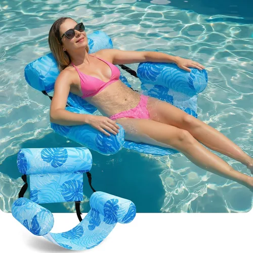 Miniatura 15 de Flotadores inflables para piscina, sillas flotantes para adultos, fideos de piscina inflables para adultos, natación resistente, plantas tropicales