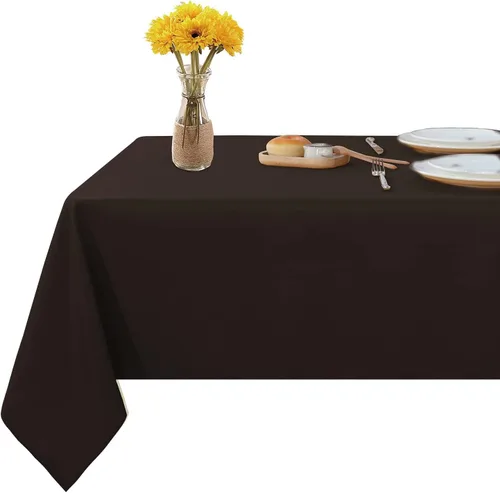 Miniatura 10 de Mantel rectangular – Mantel decorativo para banquetes, cocinas de fiesta, comedor, 400 hilos y 100% algodón centro y mantel de té, paquete de 5