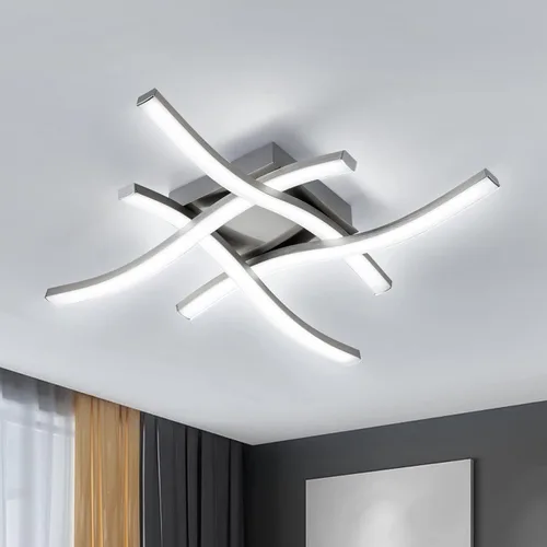 Miniatura 13 de EDISLIVE Moderna lámpara de techo LED regulable curva, 2 luces de 22.5 pulgadas, lámpara de techo minimalista LED empotrada para dormitorio