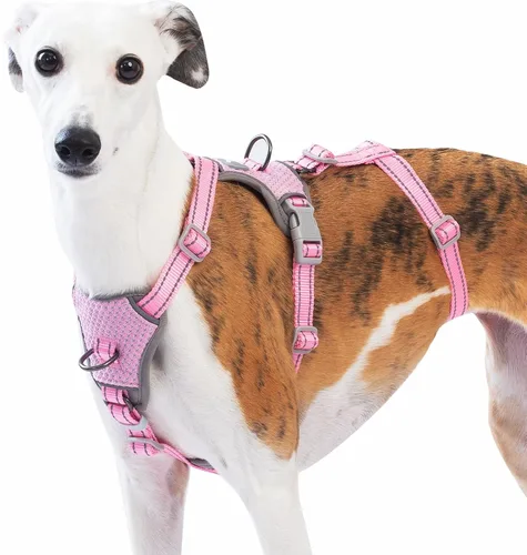 Miniatura 8 de Huntboo Arnés para perro a prueba de escapes, sin tirones, antideslizante, totalmente reflectante, diseño ajustable de 7 puntos para perros