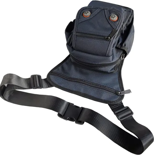 Miniatura 12 de Bolsa de nailon para la pierna, bolsa de muslo Riñonera táctica para hombro, Negro -, M