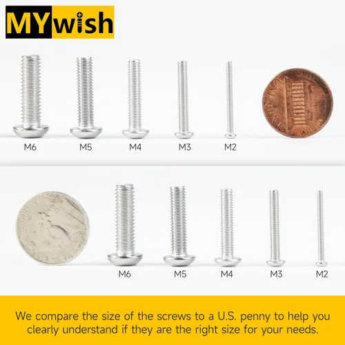 Miniatura 8 de Mywish Kit surtido de 380 tuercas y tornillos M4, 304 tornillos métricos, tornillos métricos, tornillos métricos, arandelas de bloqueo plano y SIiver