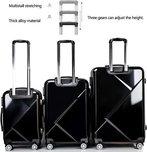 Miniatura 2 de Equipaje conjuntos, pc+abs Hardshell ligero durable Spinner ruedas maleta, Negro -, Equipaje conjuntos, pc+abs Hardshell ligero durable Spinner