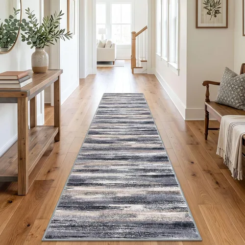 Miniatura 42 de Alfombra de pasillo moderna Lansny 2 x 6 pulgadas, alfombra de cocina lavable verde mostaza multicolor, alfombra antideslizante suave para pasillo