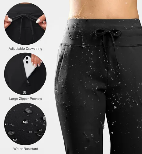 Miniatura 4 de G Gradual Pantalones deportivos con forro polar para mujer, de cintura alta, resistentes al agua, térmicos, para invierno, correr, senderismo