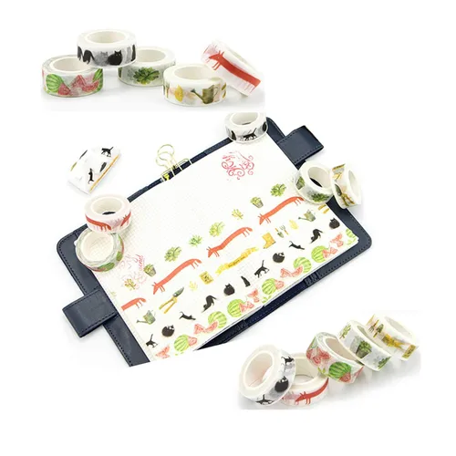 Miniatura 5 de VIVIQUEN Juego de cinta washi floral para suculentas, cinta decorativa de animales lindos para diario, álbumes de recortes, manualidades, envoltura