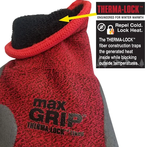 Miniatura 5 de Midwest Gloves & Gear 90CF-EA MAX - Guantes de agarre, color rojo/negro, talla L