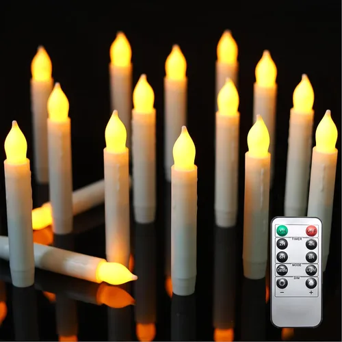 Miniatura 11 de MUMCHASI Velas sin llama Candelabros a pilas Velas LED parpadeantes Velas eléctricas sin llama Candelabros cónicos Iglesia Boda Fiesta de Halloween