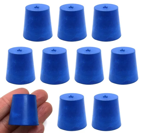 EISCO Paquete de 10 tapones de neopreno, sólidos, ASTM, adecuados para su uso con petróleo, aceites y la mayoría de ácidos y bases inorgánicos.