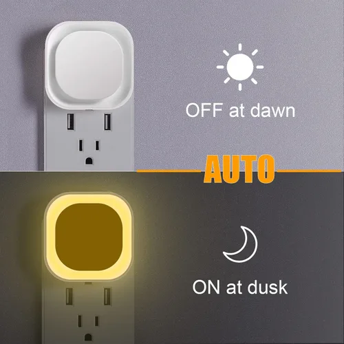 Miniatura 4 de YUNLEX - Pack de 4 luces nocturnas de luz blanca cálida, cuidado suave para los ojos con brillo suave regulable y reflexión indirecta, sensor