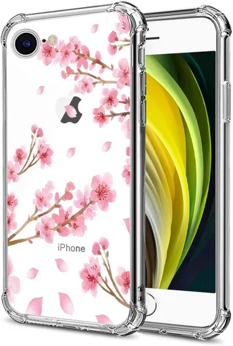 Miniatura 124 de Funda transparente de girasol compatible con iPhone SE 2022 SE 2020 7 8, funda trasera floral para niñas y mujeres, funda protectora transparente