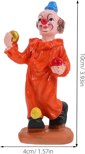 Miniatura 5 de Toyvian Figura de payaso de circo, adorno decorativo en miniatura para bandeja de arena y hogar D Cor modelo de payaso de resina de 3.93 pulgadas