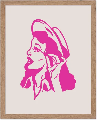Miniatura 42 de Poster Master Póster retro de vaquera rosa con texto en inglés "Raise Hell", diseño de pared occidental, regalo para hombres y mujeres, decoración