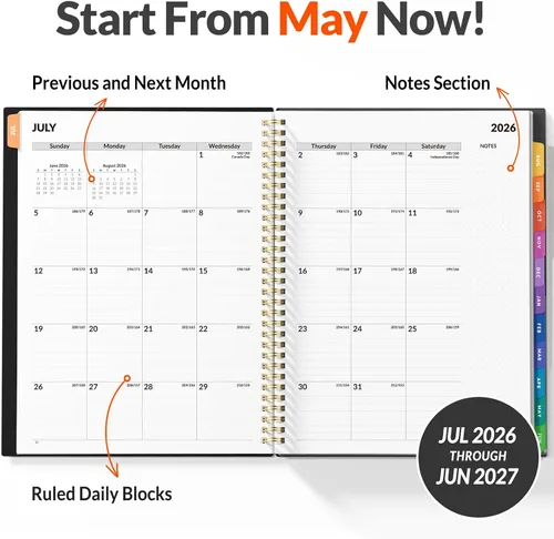 Miniatura 41 de SUNEE Libro de citas 2026-2027, trimestral por hora, semanal y mensual, de julio de 2026 a junio de 2027, planificador académico de 6.4 x 8.3