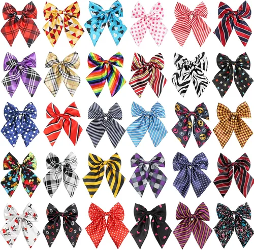 Segarty Lazos para el cuello para perro, 30 piezas ajustables para mascotas para perros medianos y grandes, corbatines para mascotas, accesorios de