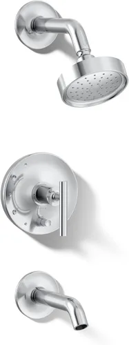 Miniatura 16 de Kohler K-T14420-4G-BL Purist Rite-Temp - Kit de molduras para bañera y ducha con manijas de palanca, 1.75 GPM, color negro mate