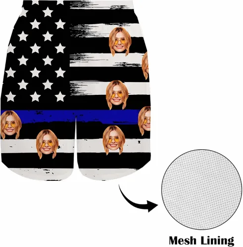 Miniatura 4 de Traje de baño personalizado para hombre, divertido estampado de fotos personalizado con la bandera estadounidense, pantalones cortos, regalos