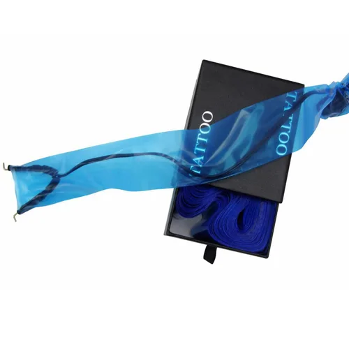 Miniatura 2 de Fundas de cordón de clip, diseño de estrella tatuaje, una caja de 100 fundas de plástico azul con clip, cubiertas de cordón de clip de tatuaje