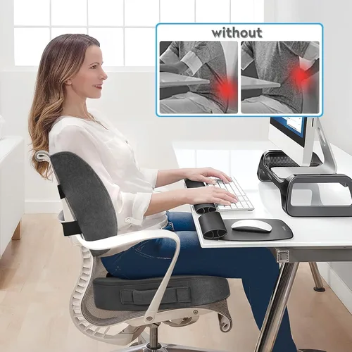 Miniatura 4 de CloudBliss Cojín de asiento, cojín para silla de oficina, cojín de asiento de automóvil, almohada de apoyo lumbar para silla de oficina, almohada