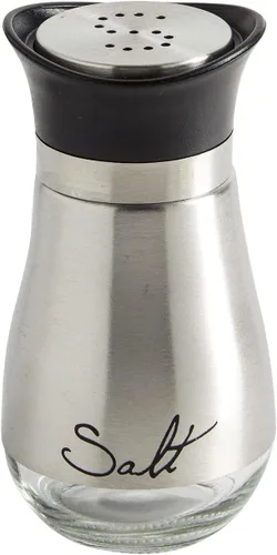 Miniatura 9 de Set de salero y pimentero – Alto grado de acero inoxidable con fondo de vidrio y 4 pies de altura – 4 x 6 x 2 pulgadas 4 onzas.