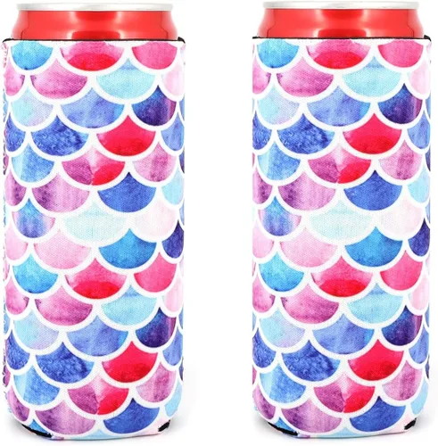Miniatura 7 de 2 Fundas de neopreno para enfriar latas largas de cerveza, fundas para lata de cerveza plegables, fundas para enfriar latas, adecuadas para bebidas