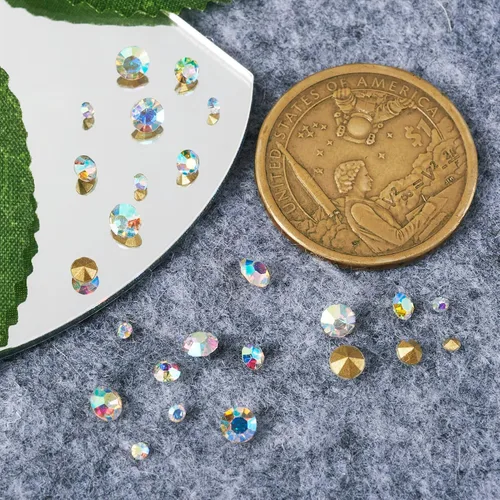 Miniatura 5 de Cheriswelry 1782/Box - Cabujones de cristal con diamantes de imitación de cristal, cuentas de piedras preciosas de diamante de color AB puntiagudas