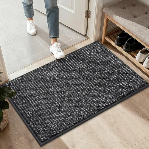 Miniatura 18 de BEQHAUSE Alfombra de Entrada de 20"x32" Tapete Interior para Puerta Antideslizante Lavable, Alfombras de Pasillo Absorbentes y Resistentes a Manchas