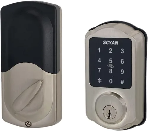 Miniatura 5 de SCYAN D1 - Cerradura de seguridad inteligente, cerrojo de seguridad con teclado de pantalla táctil, cerradura de puerta de entrada sin llave