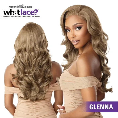 Miniatura 6 de Sensationnel What Lace Pelucas 13X6 - Glenna Frontal de Encaje Atado a Mano Sin Pegamento Sintético con Densidad Natural Línea de Cabello 1 JETBLACK
