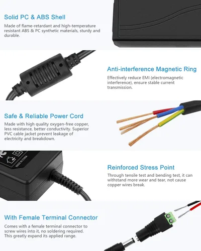 Miniatura 5 de ALITOVE 5V 5A Adaptador Convertidor de Fuente de Alimentación AC a DC 5.5x2.5mm Enchufe AC 100V~240V Entrada para Tira de Luz LED de Píxeles WS2812B