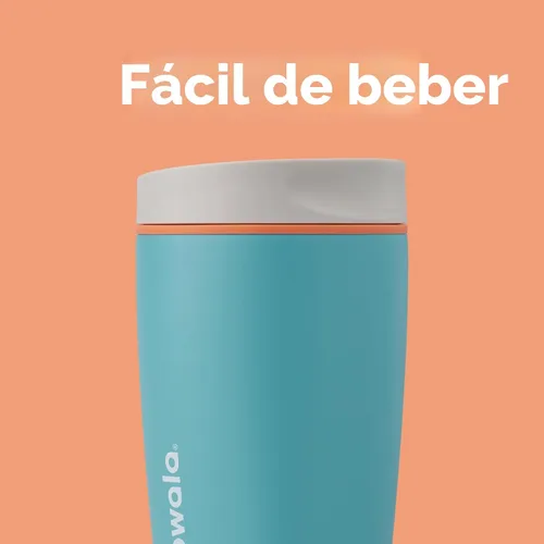 Miniatura 2 de Owala SmoothSip Slider - Vaso de café aislado de acero inoxidable, reutilizable, taza de café helado, taza de viaje para café caliente, sin BPA, 12