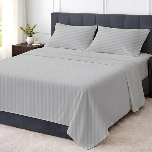 Miniatura 20 de Shreem Linen Juego de sábanas tamaño individual de 4 piezas, 1800 ropa de cama ultrasuave de lujo hotelera, transpirable y refrescante, bolsillos