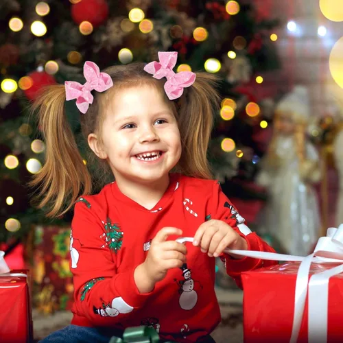 Miniatura 6 de Lazos para el cabello de lentejuelas, 4 lazos con purpurina brillante con pinza para el pelo de cocodrilo para niñas pequeñas, niños y adolescentes