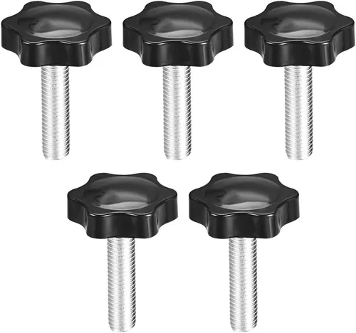 Miniatura 6 de uxcell Perillas de tornillo de sujeción con abrazadera Pomo de estrella M4 x 0.630 in rosca macho 5 piezas