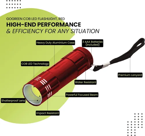 Miniatura 4 de GoGreen Power GG-113-COBRD 9 - Linterna LED, color rojo
