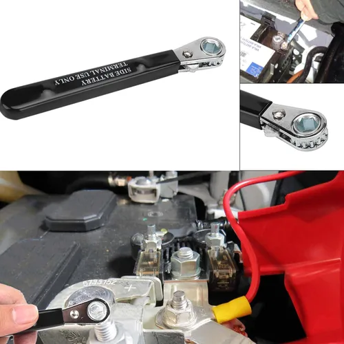Miniatura 5 de Llave de batería de terminal lateral de 5/16 pulgadas, herramienta de trinquete de 6 puntos con mango aislado para reparación de automóviles, se